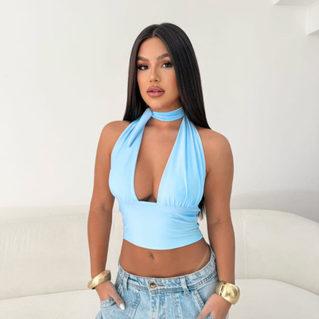 Cropped Cruzado Top Amarração Nozinho Multiformas Livia Rafaelle