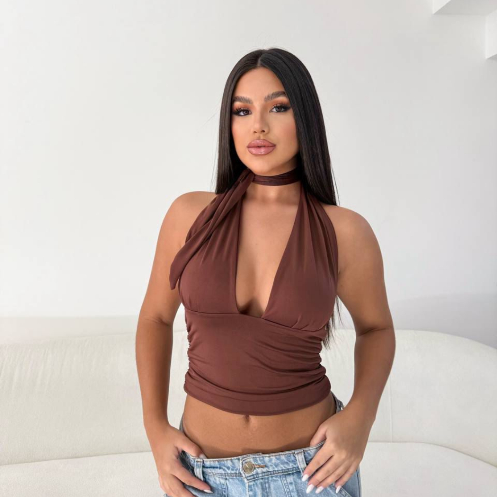 Cropped Cruzado Top Amarração Nozinho Multiformas Livia Rafaelle