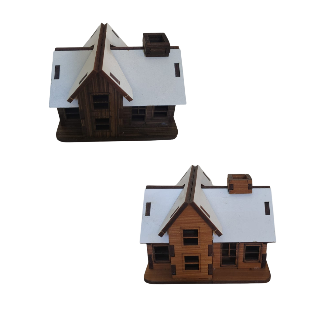 Casa/Casinha Country em MDF 8,9 x 6,5cm – Miniatura para Maquetes ...