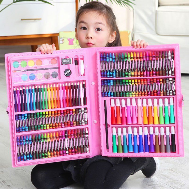 KIT 68/86/150/168 Estojo Maleta Pintura Infantil com 150/168 Peças
