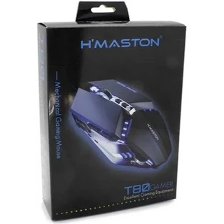 Mouse Gamer H’Maston T80 – Ultra Preciso 3200 DPI, 7 Botões Programáveis, Iluminação RGB, Design Metálico e Ergonômico