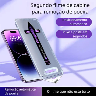 Película protetora de vidro temperado à prova de poeira e anti-espião para iPhone XR XS 11 12 13 14 15 Pro Max