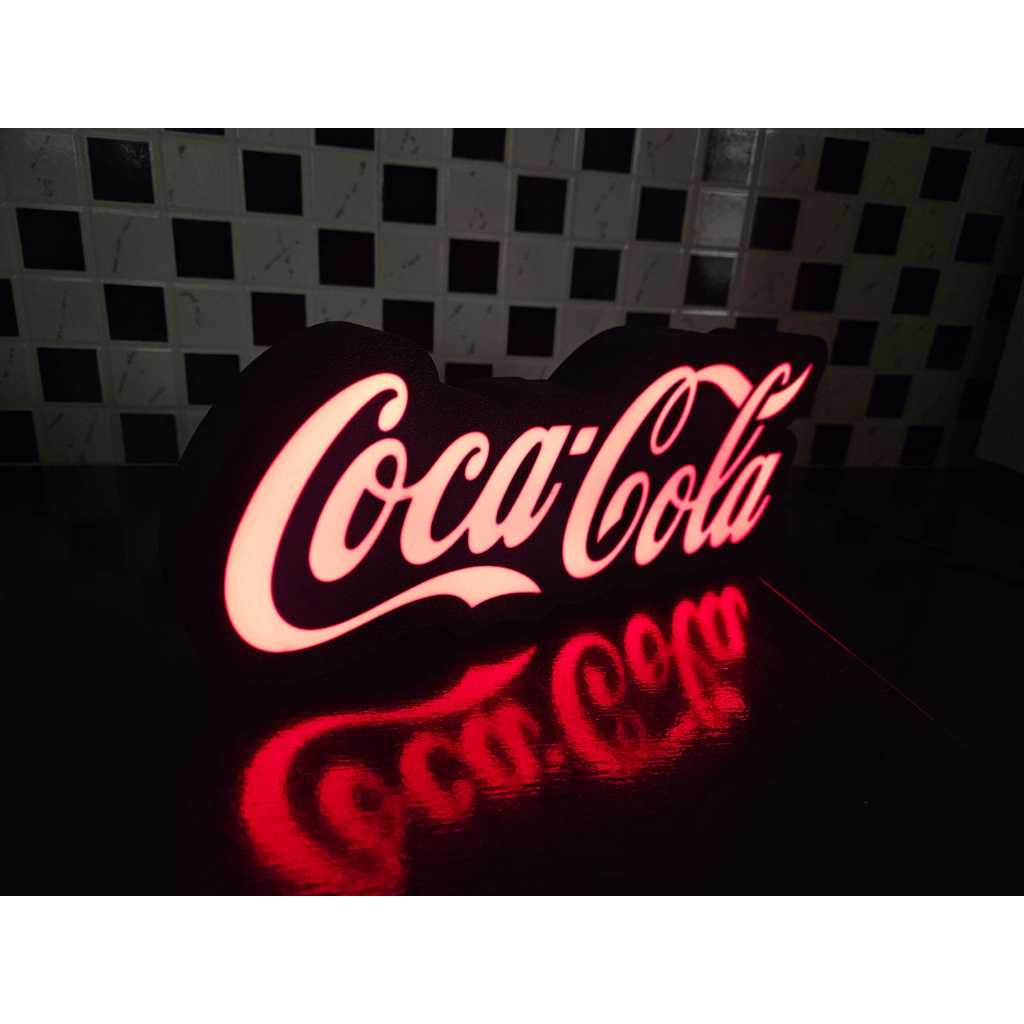Luminária da Coca Cola com Iluminação LED - Impressão 3D, e Fonte