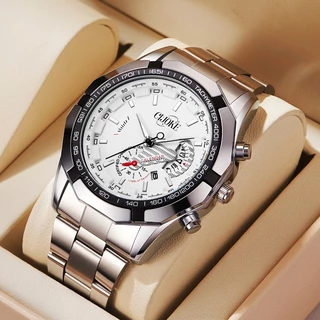 Luxo mens quartzo watch à prova d'água material de aço fino lente de safira Temporização automática