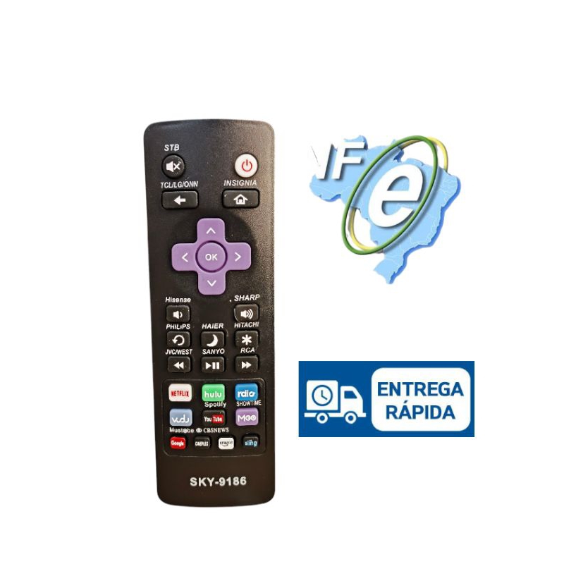 Controle Remoto Universal Compatível com toda Linha Roku Tv Smart / Roku Express 4K