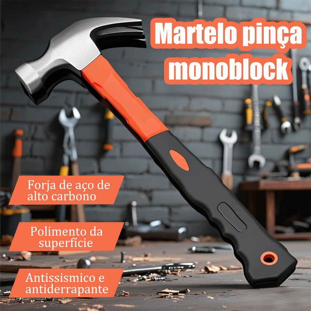 Martelo de carpinteiro profissional com punho emborrachado e extrator ...