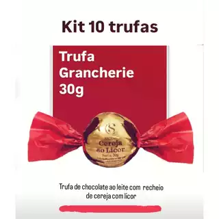 Kit 10 Trufas Artesanal Grancherie Cereja ao Licor 30g Cacau Show Trufa Recheada cereja com licor em Oferta na Shopee