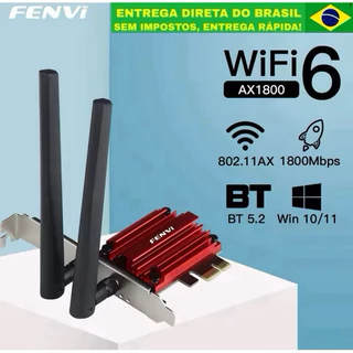 Placa wifi 6 Intel ax Fenvi Bluetooth 5.2 Adaptador de Rede Pcie Dual Band 2.4G 5G / Envio Imediato