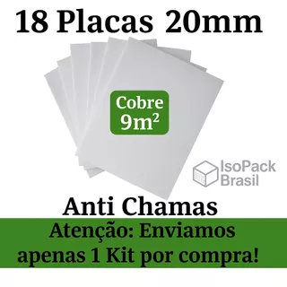 Kit 18 Placas de Isopor Eps Antichamas Isolamento Termico Acustico Espessura 1000x500x20mm (2cm)