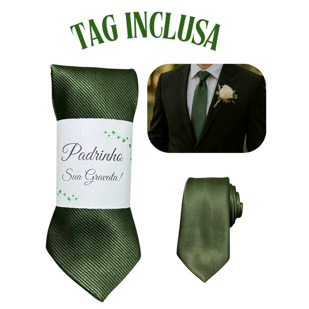 Gravata verde oliva para padrinhos de casamento com etiqueta
