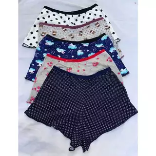 Kit com 5 short adulto em suede estampado de dormir