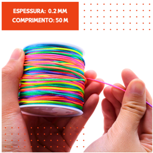 Cordão Rabo De Rato 2 Mm Rolo Com 50 Metros - Nybc | Shopee Brasil