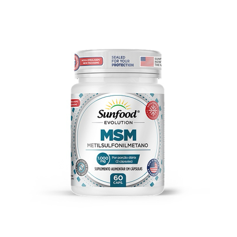 MSM 1000mg 60 Cápsulas Sunfood Evolution | Shopee Brasil