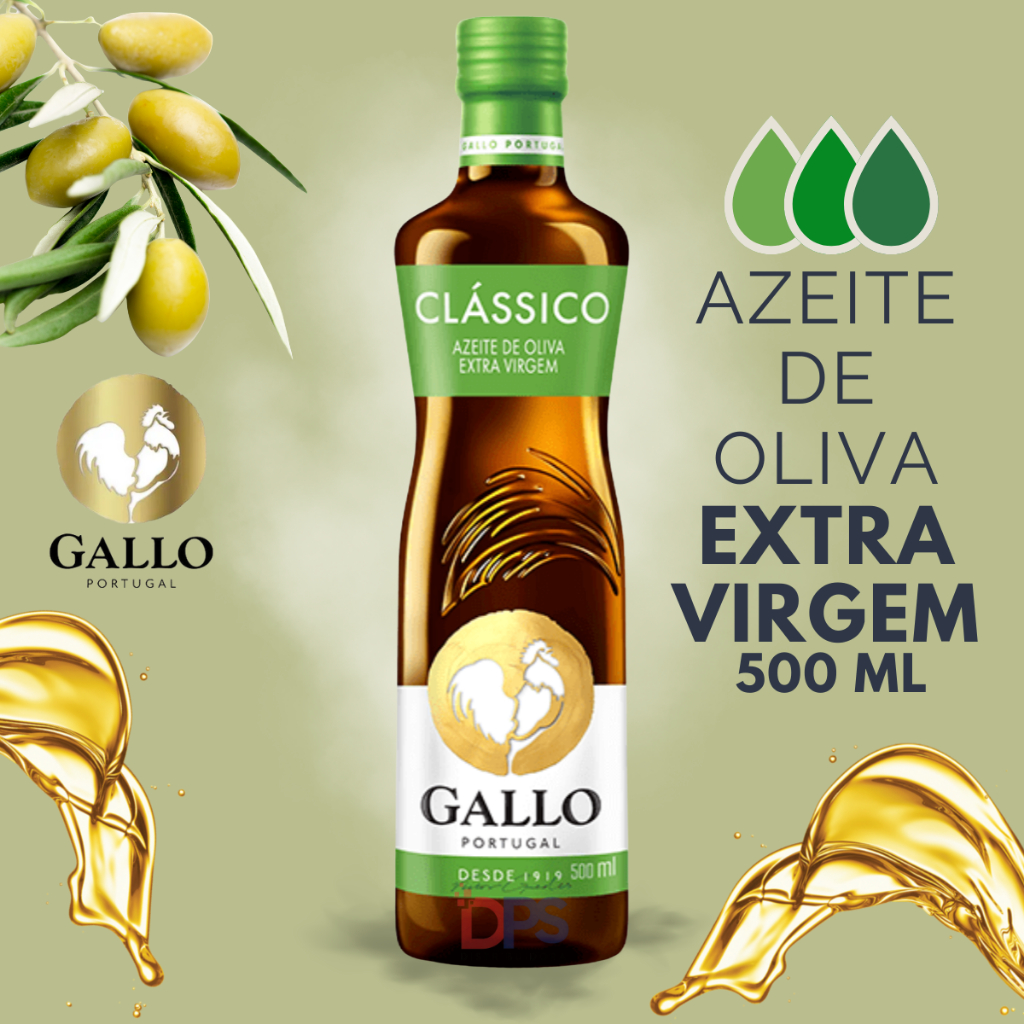 Azeite de Oliva Extra Virgem Gallo 500ml – Clássico Português em Vidro ...