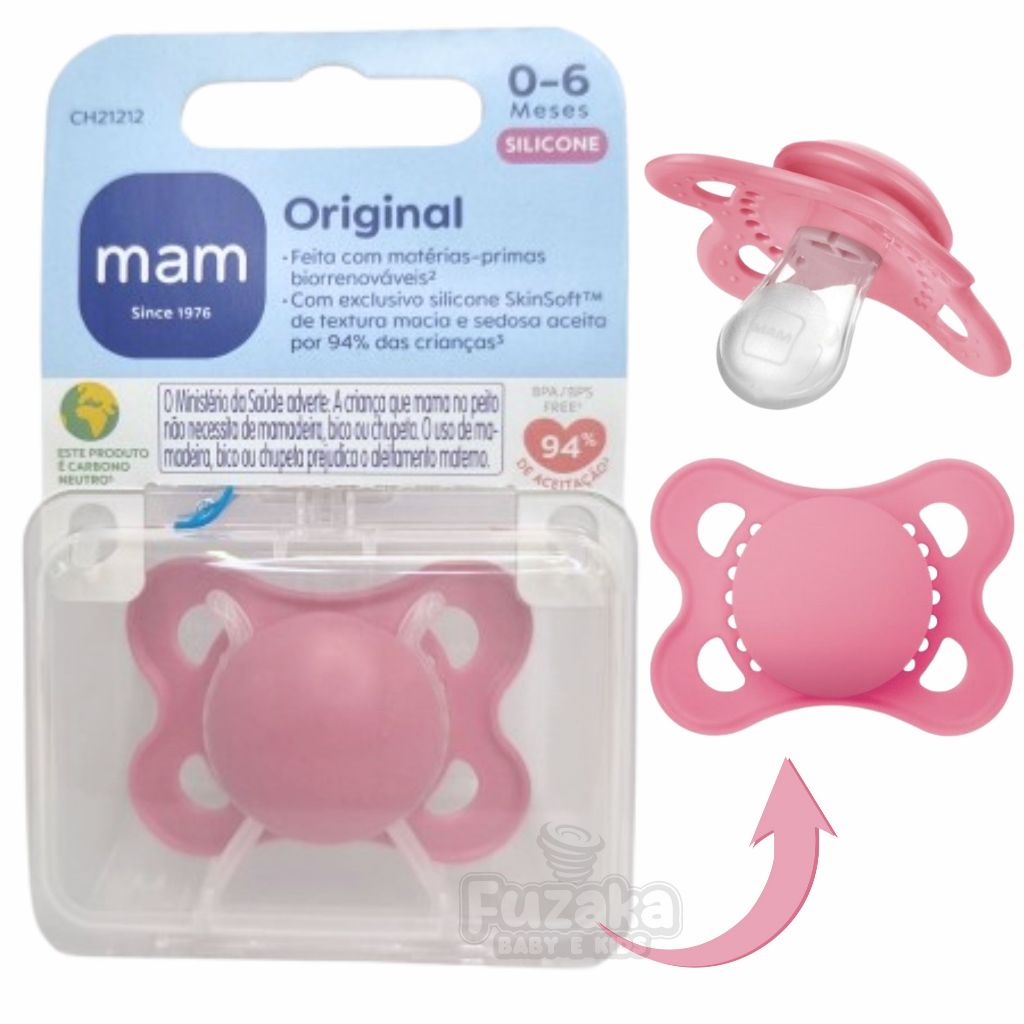 ♡mam♡ Chupeta MAM Original 0-6 meses - Bebe Recém Nascido RN Rosa e Azul