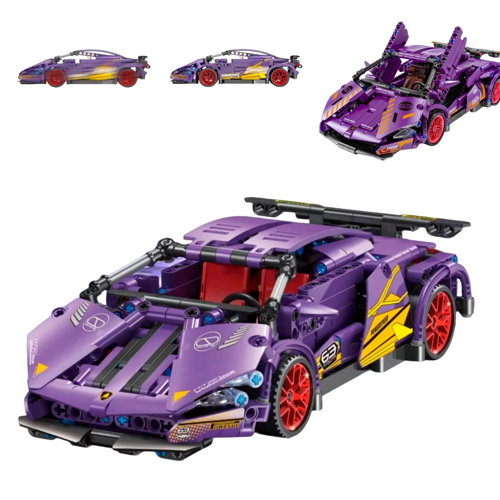 Brinquedo Blocos de Montar Carro Esportivo Realista Com 470 peças