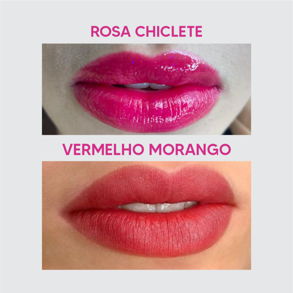 Henna Rena Labial Película Love Lips Vermelho Morango ou Rosa