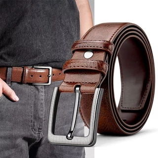 Kit C/ 2 Cinto Social Masculino Unissex Couro Sintético Casual Resistente Preto Marrom Cinto Simples