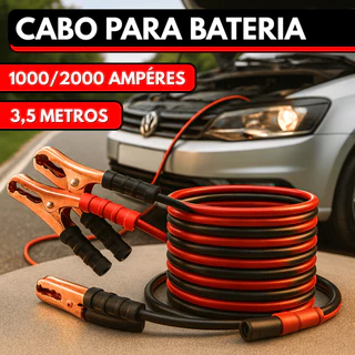 Cabo Para Bateria Chupeta de Carro 3,5 Metros 1.000 ou 2.000 Amperes em Oferta na Shopee