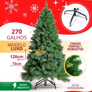 Árvore de Natal 1.20 cm 270 Galhos de Luxo Cheios Pinheiro De Natal Decoração de Natal 2025