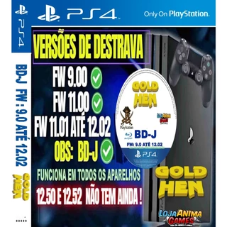 Disco Blue Ray Desbloqueio Playstation 4 + LOJINHA BDJB BD-JB PS4 GoldHEN v2.4b18.6 fw 9.00 - 12.02 - Gezine