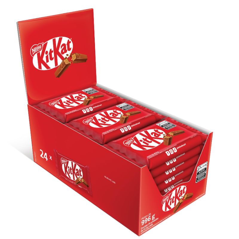 Chocolate Nestlé kit Kat display com 24 unidades de 41,5g cada | Shopee ...