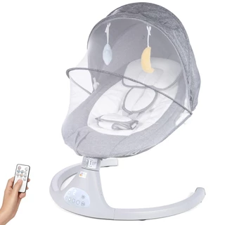 Cadeira de Descanso e Balanço para Bebê Bliss Baby Style com Música, Mosquiteiro e Controle Remoto em Oferta na Shopee