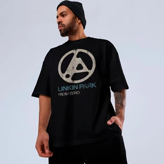 Camiseta Básica e Oversized Unissex Rock Arte Linkin Park From Zero Álbum Mode Dark