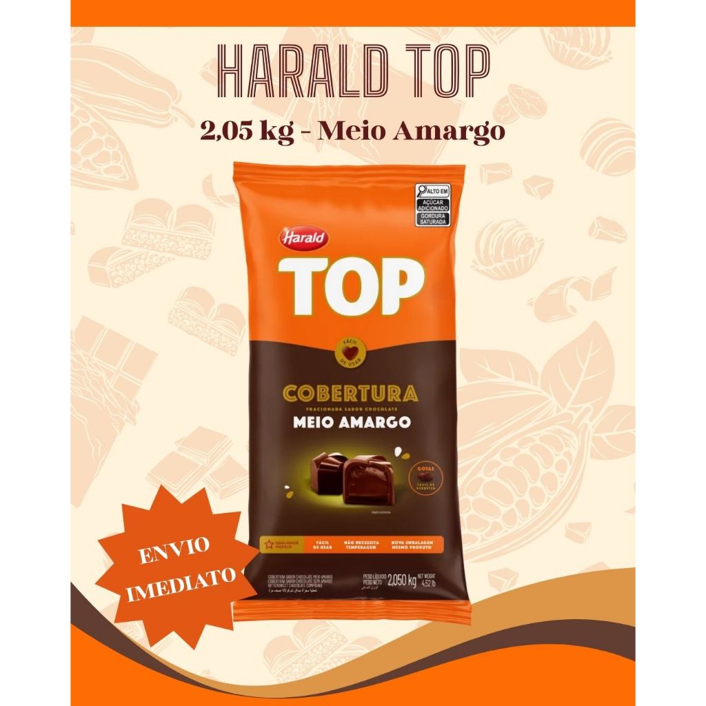 Cobertura Fracionada Top Sabor Chocolate Meio Amargo Harald 