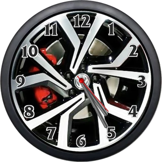 Relógio de Parede Estampa Roda ZK710 Decorativo Oficina Auto Peças Decoração Automotiva Garagem Sala Cozinha Boteco Bar.