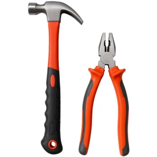 Kit Martelo + Alicate 8” Profissional Aço Carbono Universal uso domestico Cabo Emborrachado