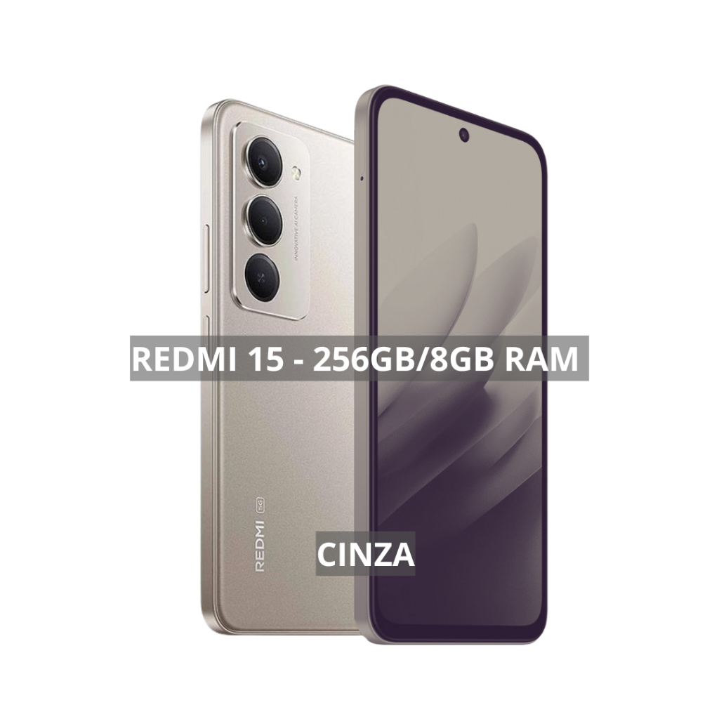 Xiaomi Redmi 15 4G,Versão Global, Bateria 7000mAh, 128/6GB ou 256