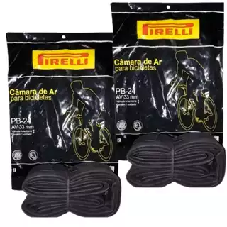 Kit 02 Câmara Ar Cadeira De Rodas Bicicleta Pirelli Aro 24x1 3/8 Bico Grosso