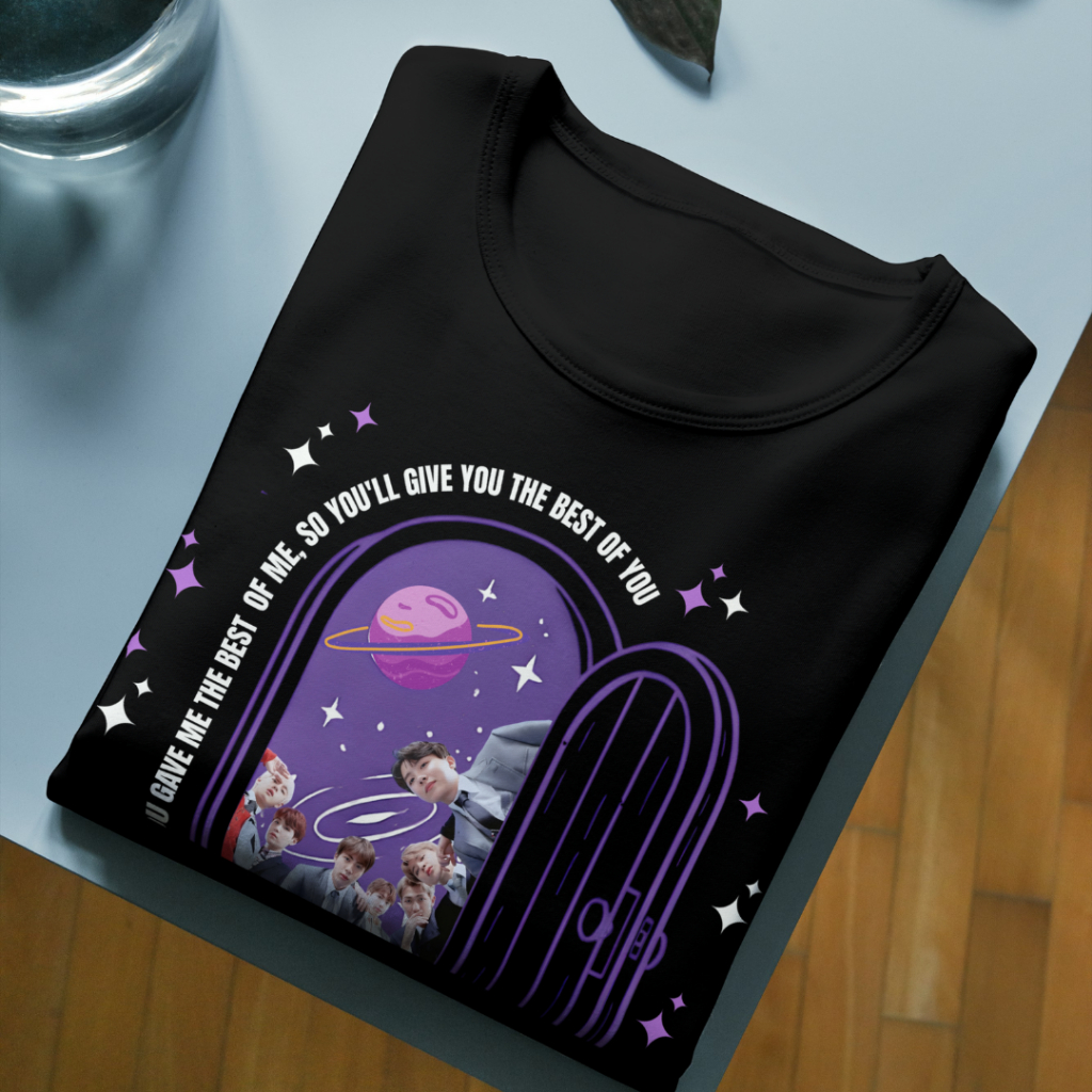 Camiseta K-Pop BTS Magic Shop – Algodão 100% – Estampa Exclusiva