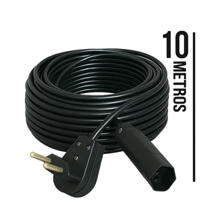 Extensão Elétrica 10 Metros 10A Cabo PP 2x2,5 Reforçada Certificada Anti-chama