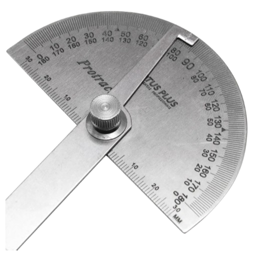 Medidor de Ângulo / Transferidor de Aço Inox 0 a 180graus ...