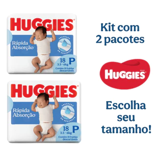 Kit 2 Pacotes de Fralda Huggies Tripla Proteção P, M, G, XG em Oferta na Shopee