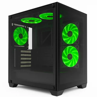 Gabinete Gamer K-mex Aquário Micro CG-02SB Micro Atx s Fans em