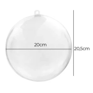 Esfera Bola de 20cm em acrílico Transparente