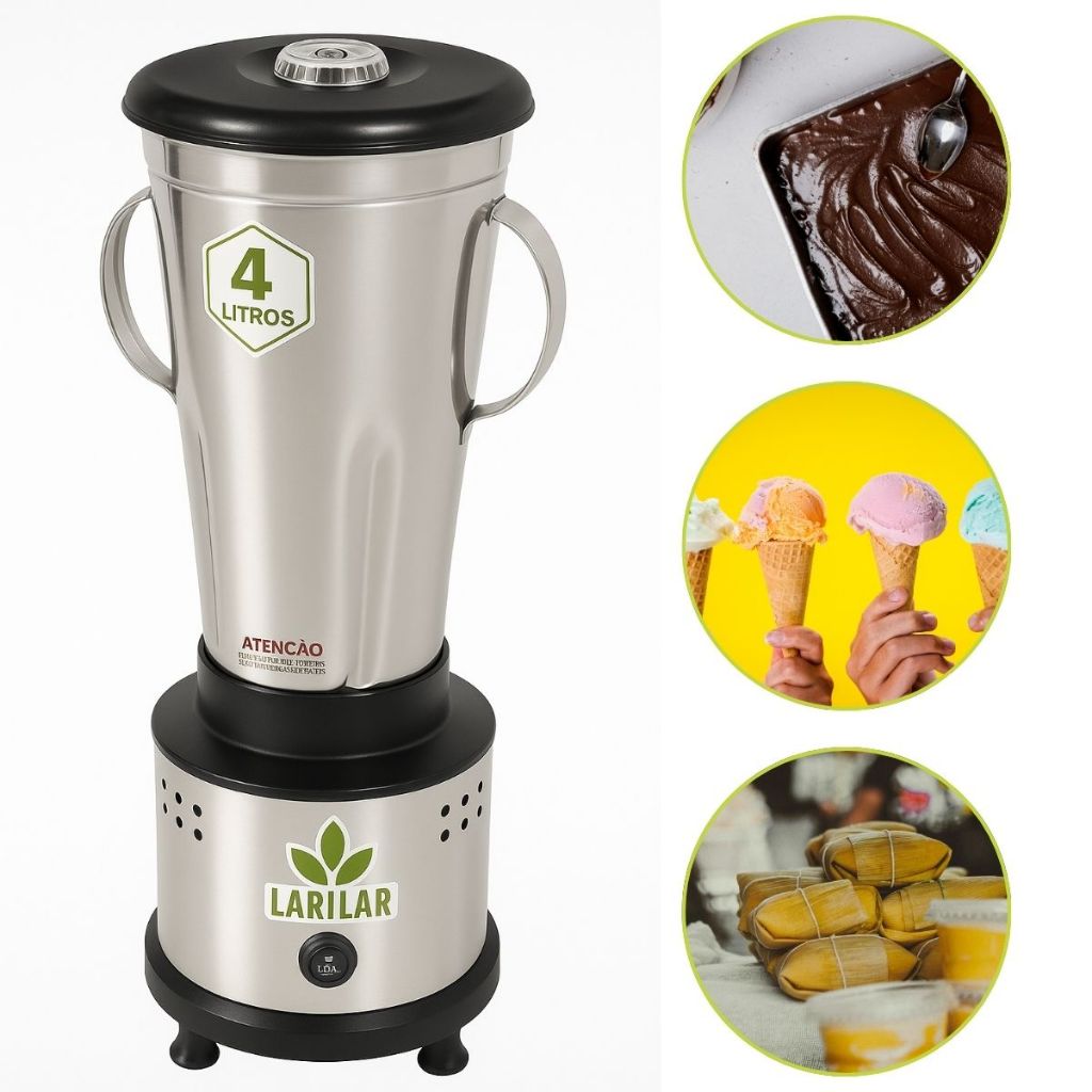 Liquidificador Industrial 4 Litros Baixa Rotação Massas Açai