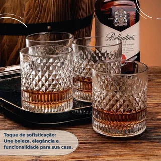 Copo De Whisky Cristal Ecológico Bebidas Drinks Baixos 310ml Esplanada 6 Unidades