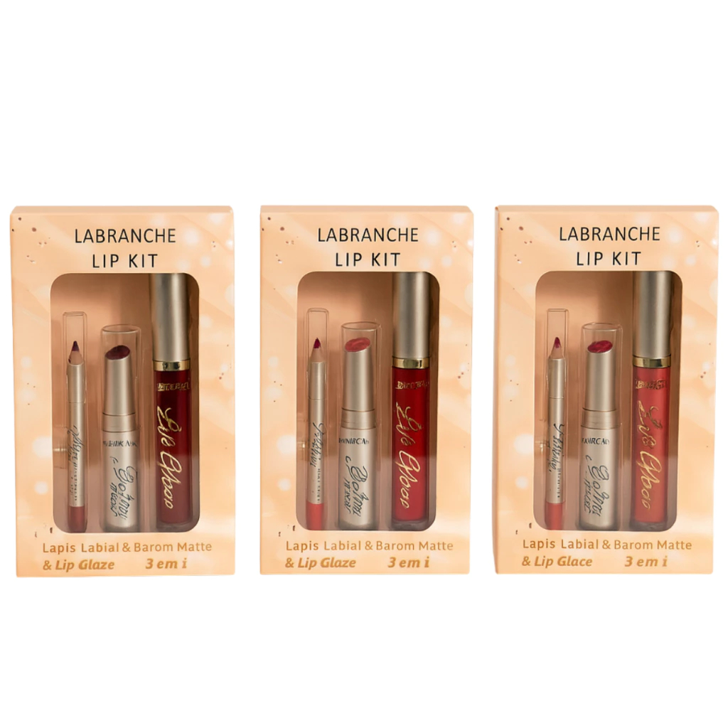 Conjunto de Lábios 3 em 1 – Lápis + Batom Matte + Brilho Labial ...