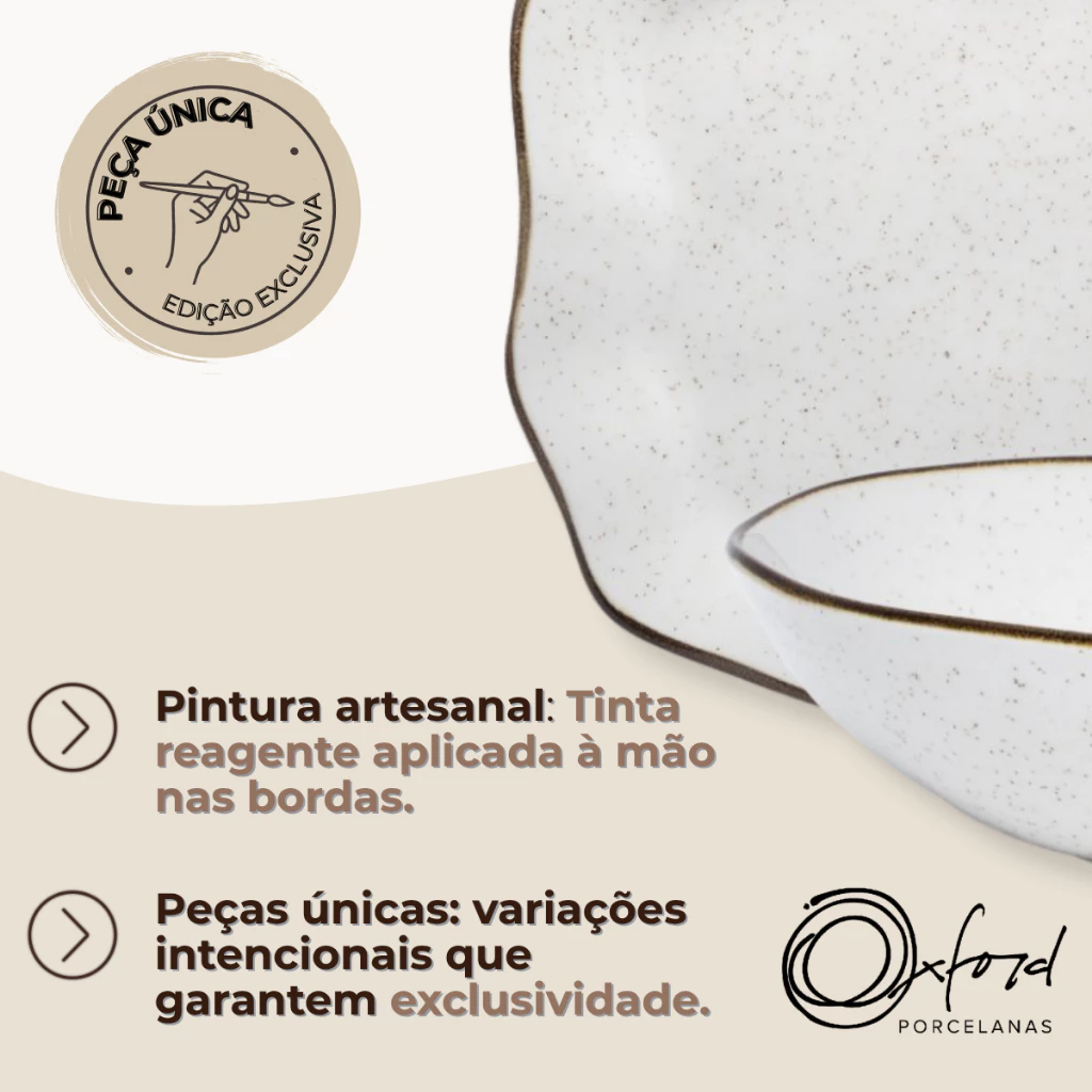 Conjunto Travessa Saladeira Baixelas Para Servir Ryo Maresia Areia Oxford Porcelanas — foto 3 de 4