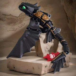 Boneco Articulado 3D – Como Treinar Seu Dragão (Fúria da Noite/Banguela) –TAMANHO GRANDE