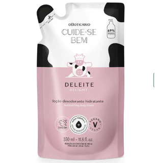 Refil Loção Desodorante Hidratante Corporal Cuide-se Bem Deleite 350ml