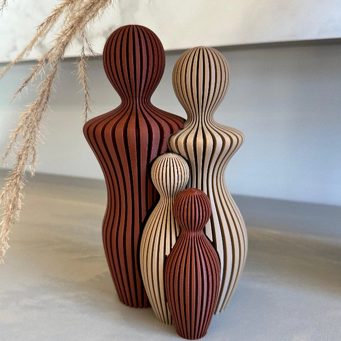 Escultura Família com Filhos - Impressão de Alta Qualidade - Tamanho 25 cm - Decoração