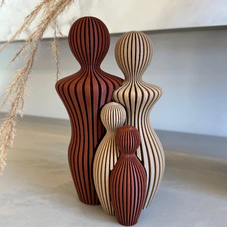 Escultura Família com Filhos - Impressão de Alta Qualidade - Tamanho 25 cm - Decoração