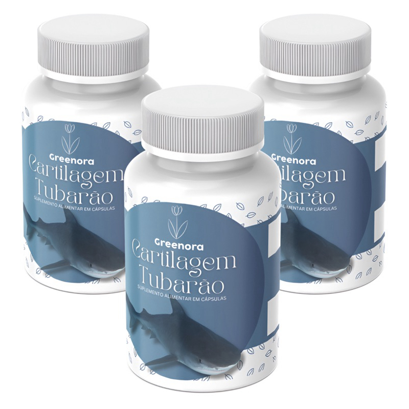 Suplemento 3x Cartilagem Tubarão 500mg 120 Cáps Greenora - Articulações ...