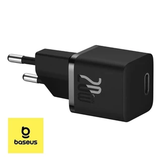Carregador de Parede Baseus Turbo 20W Gan5 Usb-C para IPhone e Android Preto