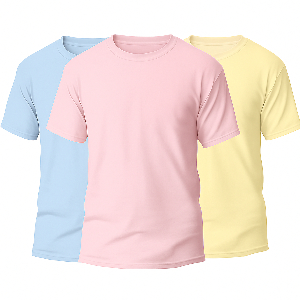 Kit 3 Camisetas Masculina 100% Algodão Básica Lisa Gola Redonda para Academia e Dia a Dia